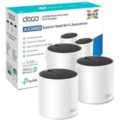 TP-Link Deco X55 AX3000 WiFi 6 Mesh System Covers up to 6500 Sq.Ft. Replaces Wireless Router & Extender 3 Gigabit Ports Per Unit Supports Ethernet Backhaul (3-pack)