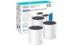TP-Link Deco X55 AX3000 WiFi 6 Mesh System Covers up to 6500 Sq.Ft. Replaces Wireless Router & Extender 3 Gigabit Ports Per Unit Supports Ethernet Backhaul (3-pack)
