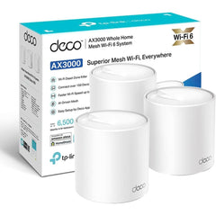 TP-Link Deco X50 AX3000 Whole Home AI-Driven Mesh Wi-Fi 6 System Dual-Band with Gigabit Ports Coverage up to 6,500 ft2 up to 150 devices HomeShield Security (3-Pack)