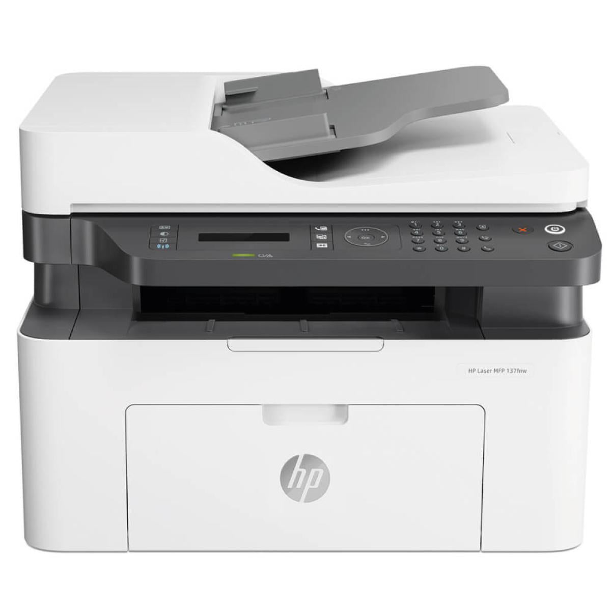 HP LaserJet MFP M137FNW Mono Black and White Laser Multifunction 4-In-One Printer With Auto Feeder - White HP LaserJet MFP M137FNW Mono Black and White Laser Multifunction 4-In-One Printer With Auto Feeder - White