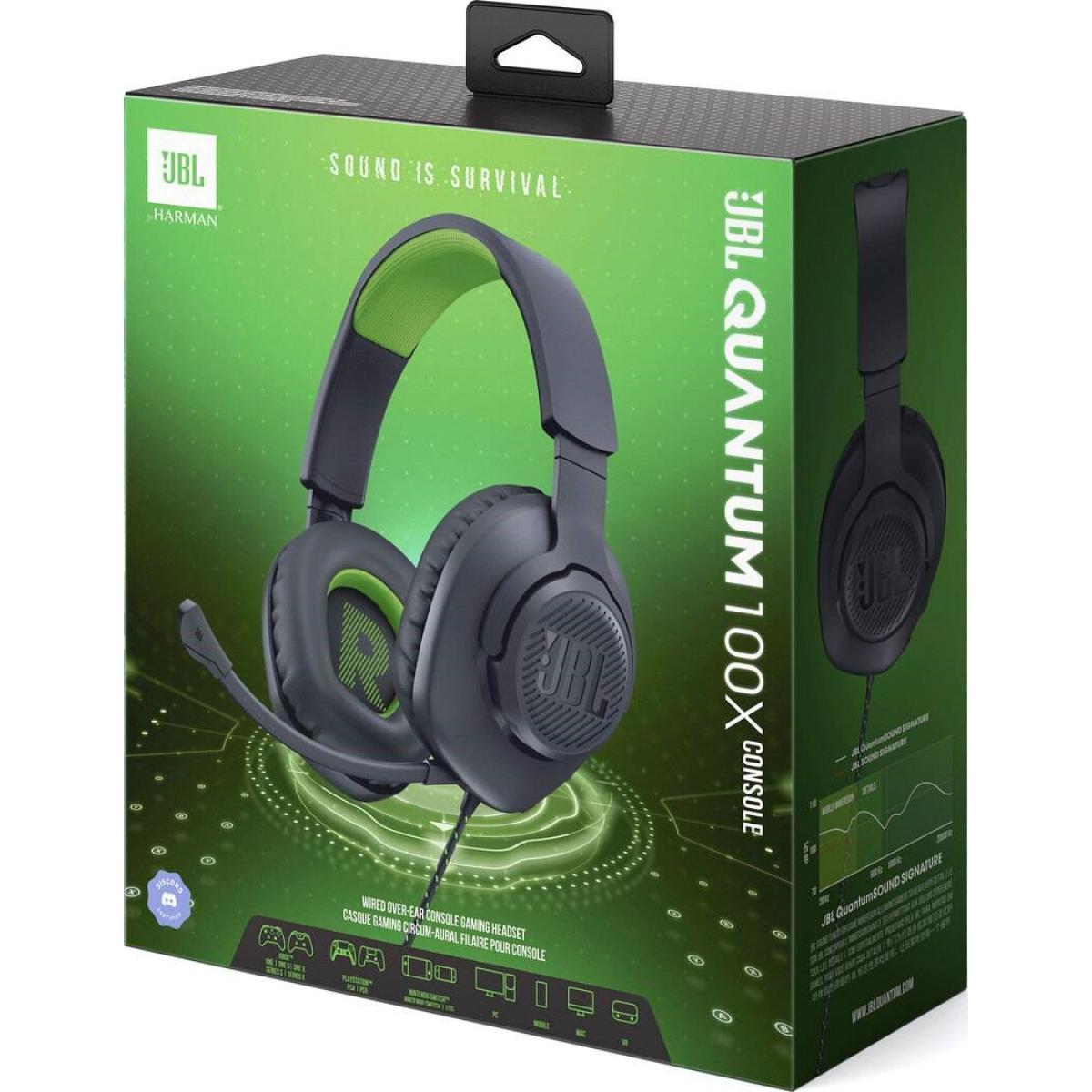 Jbl Quantum 100x Wired 3.5mm Jack Gaming Headset Detachable Mic Quantumsound Signature Memory Foam For Xbox, Ps4, Ps5, Switch, Pc & Mac