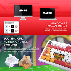 Fantech MK921 MAXFIT8 QMK Mechanical Keyboard LUFFY