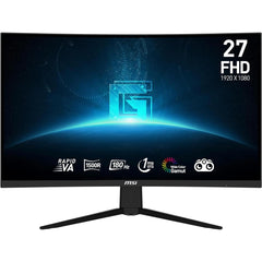 MSI G27C3F 27" Curved 1500R Rapid VA Full HD 180Hz 1ms Frameless Night Vision w/ Anti-Flicker & Less Blue Light Support 120Hz For Console - Black