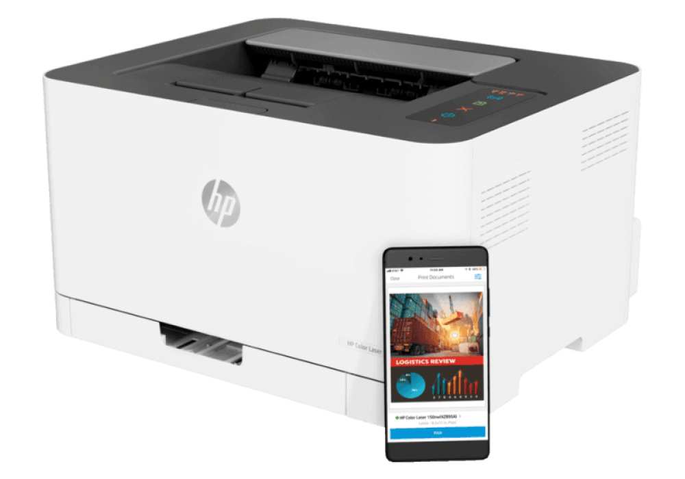 Printer HP 150NW Color Laser Black 18 ppm Color 4 ppm. Network ready, Wi-Fi, cartridges deliver up to 1000 pages black, 700 pages colour 1 Year Warranty
