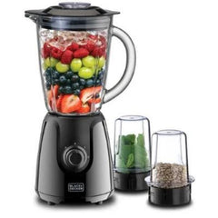 Black & Decker Blender with 2 Grinder, 400Watts, 1.5Lit, Black - BX440-B5