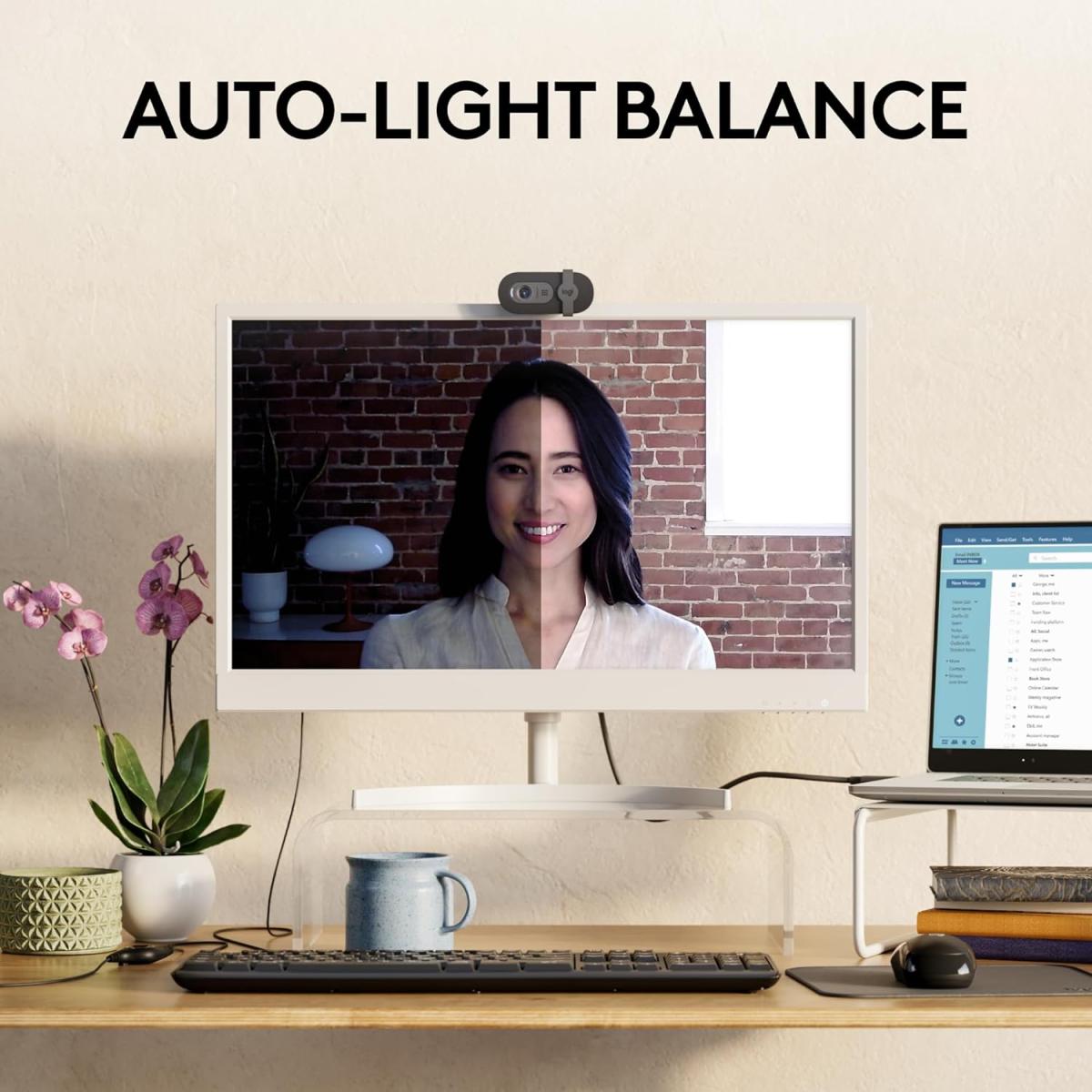 Logitech Brio 100 Full HD 1080p Webcam For Meetings & Works Auto-Light Balance w/ Built-in Mic & Privacy Shutter USB-A - Black Logitech Brio 100 Full HD 1080p Webcam For Meetings & Works Auto-Light Balance w/ Built-in Mic & Privacy Shutter USB-A - Black