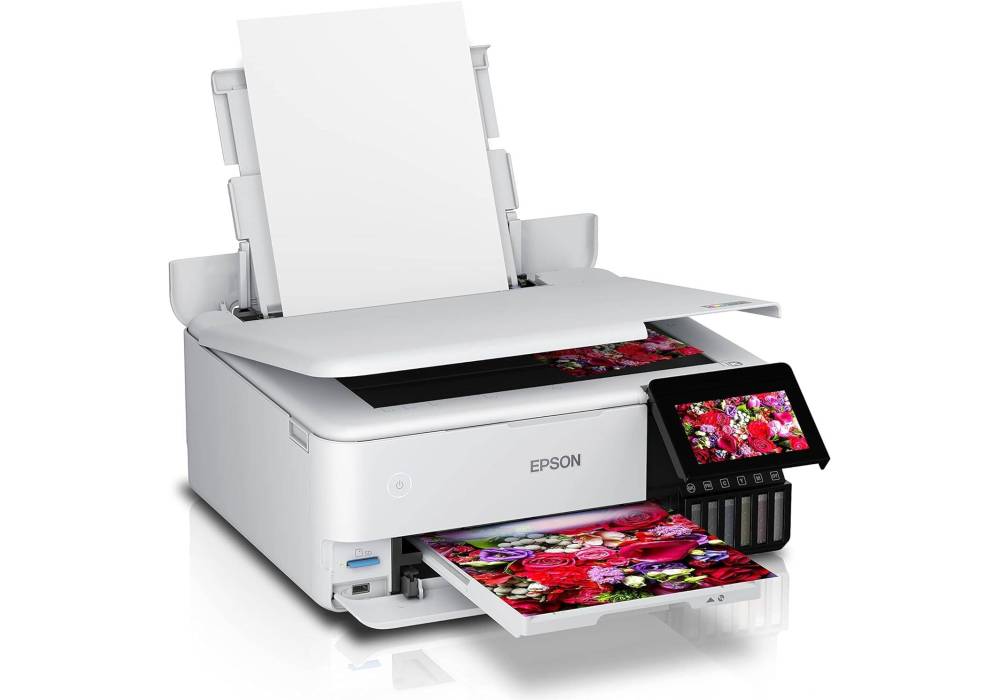 Epson EcoTank L8160 3 in 1 A4 Photo Printer, with 6 Color Claria ET Ink, Up to 16ppm Print Speed, 5760x1440 DPI Resolution, Double-sided Printing, Wi-Fi, Ethernet & AirPrint, USB Host, White | L8160