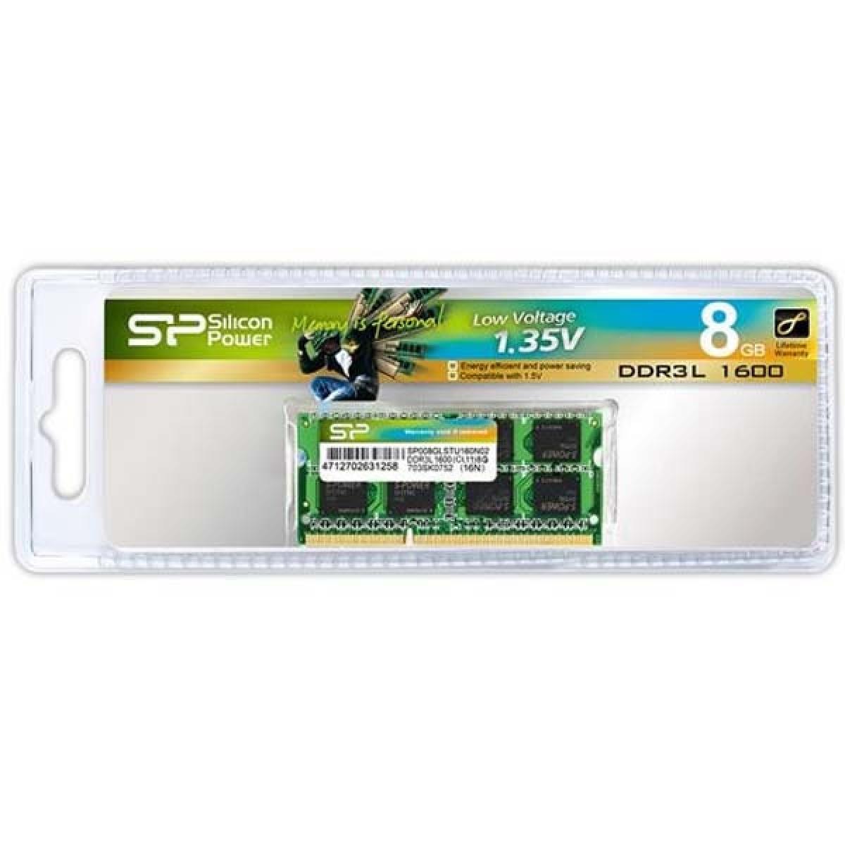 Silicon Power 8GB DDR3L Low Voltage SODIMM-1600 MHz For Laptop