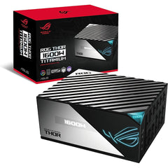 Asus Rog Thor 1600w 80+ Titanium Fully Modular Lambda A++ Rog Heatsinks 135mm Fan 0db Mode Oled Panel Sleeved Cables Aura Sync - CompuMe