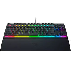 Razer Ornata V3 TKL Low-Profile Keys Mecha-Membrane SwitchesUV-Coated Keycaps Backlit Media Keys 8-Zone RGB Lighting Spill-Resistant w/ Wrist Wrest