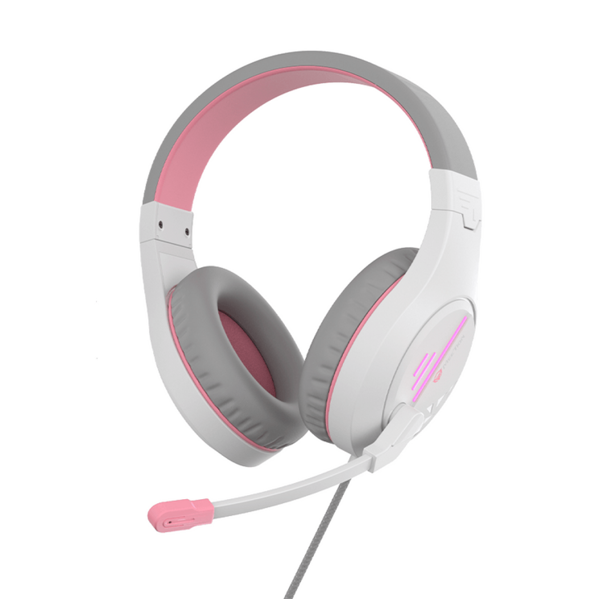 MeeTion MT-HP021 Stereo Gaming Headphones White Orange Lightweight Backlit
