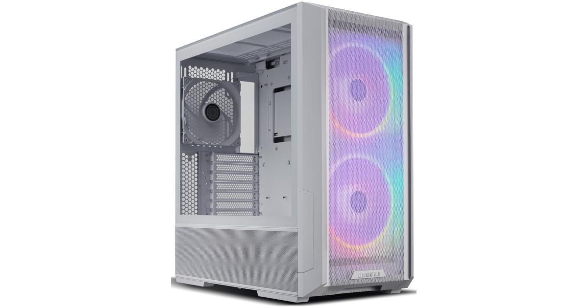 Lian Li LANCOOL 216 (216R-W) MESH (White) ARGB ATX Mid Tower Tempered Glass Gaming Case W/ Type-C & (2x160mm ARGB Fans + 140mm PWM Fan)