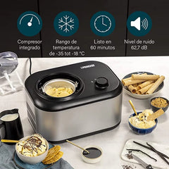 Princess Ice Cream Maker, 1Lit, 100Watts, Grey - 01.282608.01.001