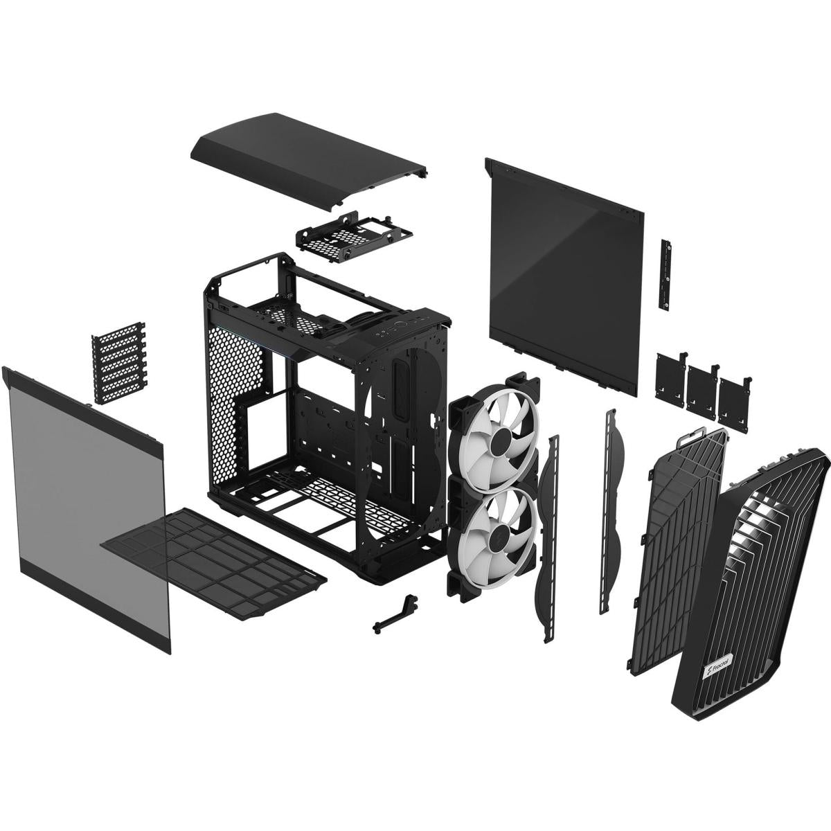 Fractal Design Torrent Compact (Black RGB TG Light Tint) Mid-Tower Tempered Glass RGB Gaming Case w/ Type-C & (Front) 2 x Prisma 180 mm Fractal Design Torrent Compact (Black RGB TG Light Tint) Mid-Tower Tempered Glass RGB Gaming Case w/ Type-C & (Front) 2 x Prisma 180 mm