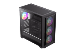 GameMax Defender MB, Micro-ATX Gaming PC Case, Mesh Front Panel, Tempered Glass Side, 4x Pre-Installed ARGB Fans, USB-C Port, 360mm Radiator Support, 1 Year Warranty