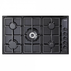 Elba Built in Gas Hob 90Cm, 5Burners, Black - EN 95-54V AND