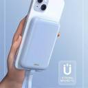 WiWU Wi-P024 10000mAh Magnetic 20W Power Bank with Cable White