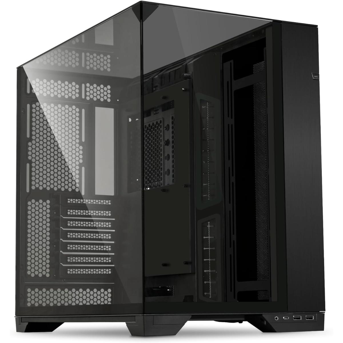 Lian Li O11 Vision 3 Sided Tempered Glass Panels Dual Chamber Up To 2 × 360mm Radiators & Up To 455mm Large Gpus Black - CompuMe