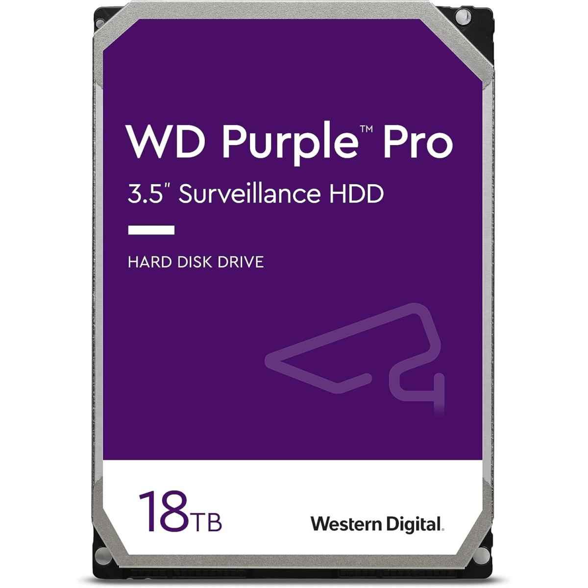 Wd 18tb Purple Pro Surveillance Hard Drive 3.5" Sata 7200 Rpm 512mb Cache