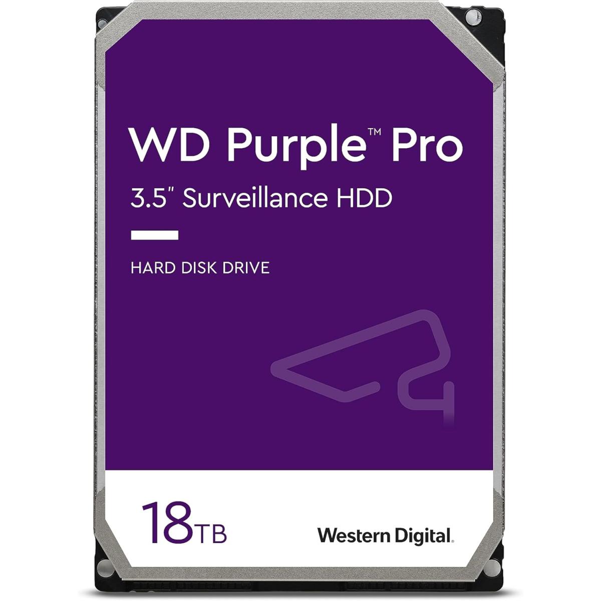 Wd 18tb Purple Pro Surveillance Hard Drive 3.5" Sata 7200 Rpm 512mb Cache - CompuMe