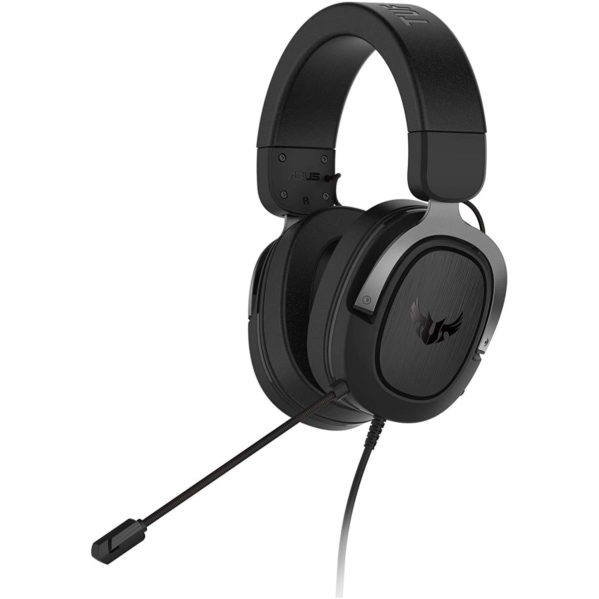 Asus TUF Gaming H3 Gaming Headset, 50mm Neodymium Magnet Driver, 3.5mm Jack, Boom Mic, Surround Sound, Deep Bass, Fast-cooling, Over-the-Head, Gray