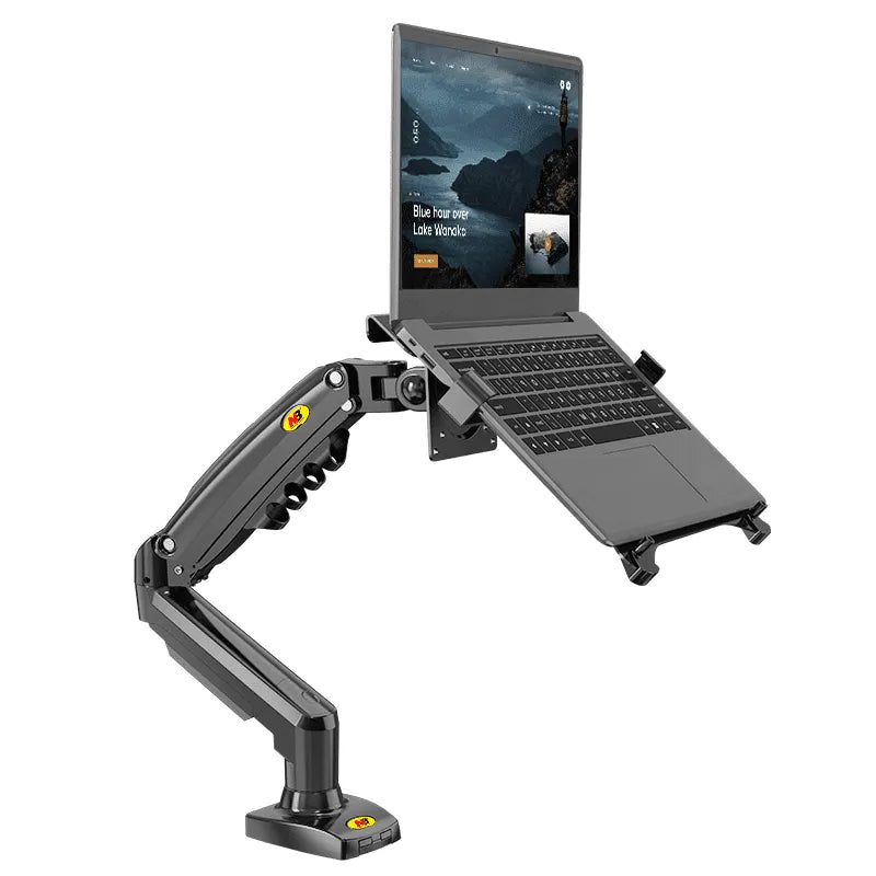NORTH BAYOU F80 MONITOR DESK MOUNT STAND WITH NORTH BAYOU FP-2 LAPTOP MOUNT BUDLE
