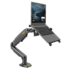 NORTH BAYOU F80 MONITOR DESK MOUNT STAND WITH NORTH BAYOU FP-2 LAPTOP MOUNT BUDLE