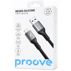 Proove Soft Silicone USB to Lightning Cable 2.4 A 1m Black
