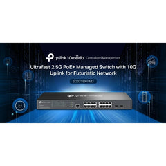 TP-Link Omada SG3218XP-M2 | 16 Port Multi-Gig 2.5G PoE Switch, 2x10GE SFP+ Port, 8 PoE+ Port@240W | L2+ Smart Managed | Support Omada SDN | Static Routing, IGMP Snooping, Abundant Security Features