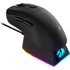 Redragon M998 Lightweight Wireless Gaming Mouse 3311 Sensor with RGB Magnetic Charging Dock, BT/2.4G Wireless/Wired Optical Mice, 24000 DPI, 5 Programmable Buttons for PC/Mac, Black
