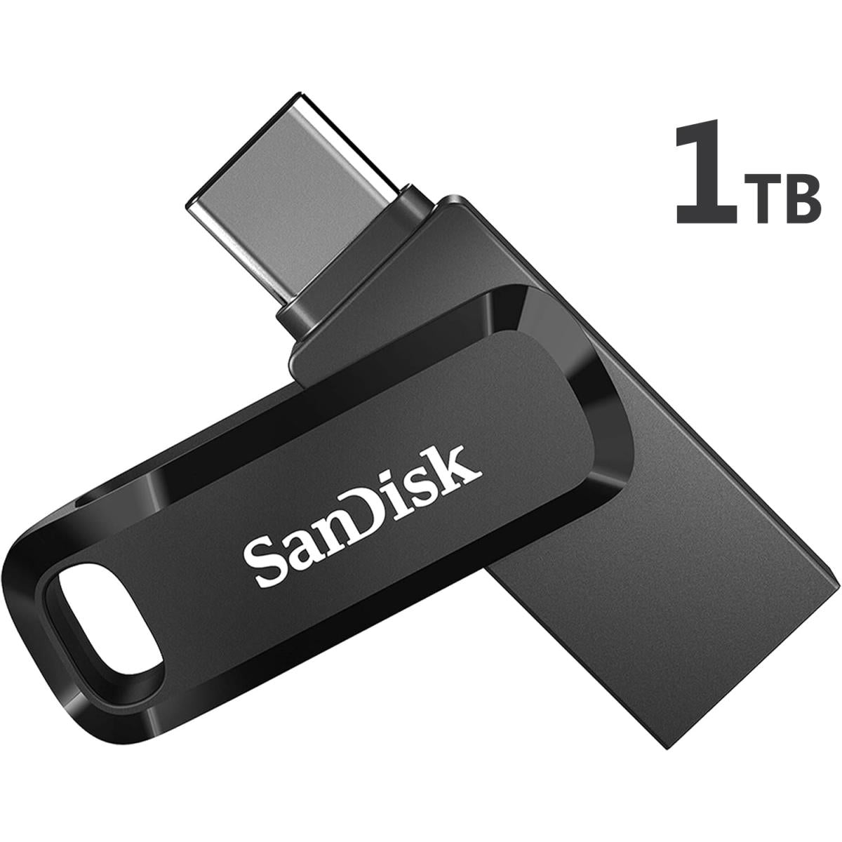 Sandisk 1tb Ultra Dual Drive Go 2 In 1 Flash Drive Type A & Type C Conneors, Usb 3.2 Gen 1, 150 Mb/s Max Read Speed, Swivel Cover With Keyring Hole, For Windows & Mac & Android , Black - CompuMe