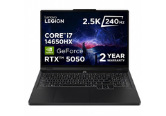 Lenovo Legion Pro 5 16IRX10 Gaming Laptop, Intel Core i7-14650HX 5.2GHz 30MB Cache, RTX 5050 8GB GDDR7, 16GB DDR5, 512GB SSD, 2.5K IPS 500nits 240Hz 100% DCI-P3 DisplayHDR™ 400 Dolby Vision, 2 Year Warranty - Eclipse Black