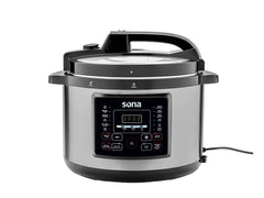 Sona Electric Pressure Cooker, 12Lit, 14Cooking Programs, 1500Watts, Silver - SPC-120LH