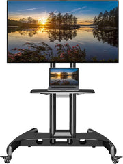 NB North Bayou AVA1500-60-1P TV Cart Rooling TV Stand with Wheels for 32 to 75 Inch (Black)