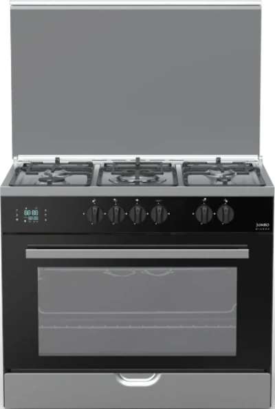Fresh Gas Cooker &amp; Oven Fan, 60 * 90Cm, Full Safety, Black - 1457