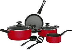 Newflon Cooking Set 8 pcs, pots 20Cm + 24Cm, Fry pan 26Cm, Red - 6281100540762