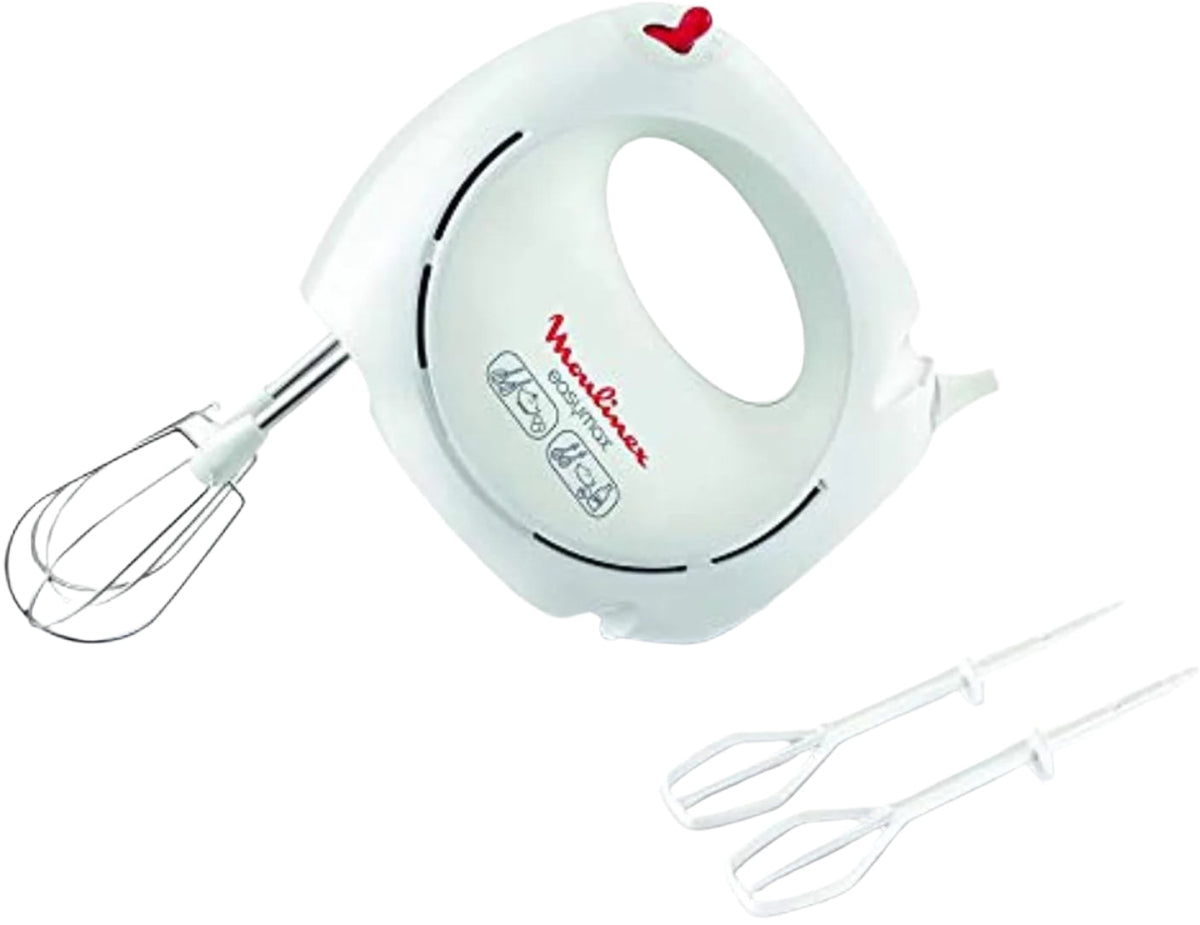 Moulinex Easy Max Hand Mixer, 5Speeds, 200Watts, White - HM2501B1