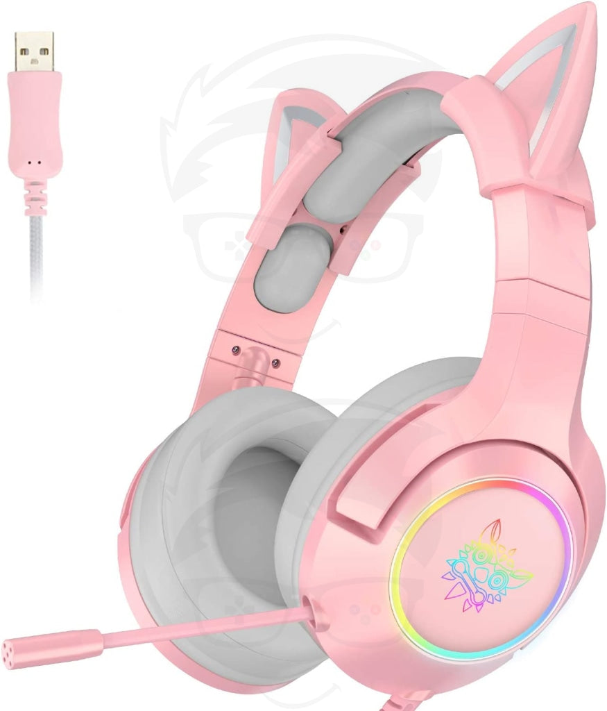 Onikuma K9 Wired RGB Gaming Headset - Pink