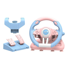 PXN Steering Wheel V3III 180° PC Gaming Steering Racing Wheel - BLUE / PINK