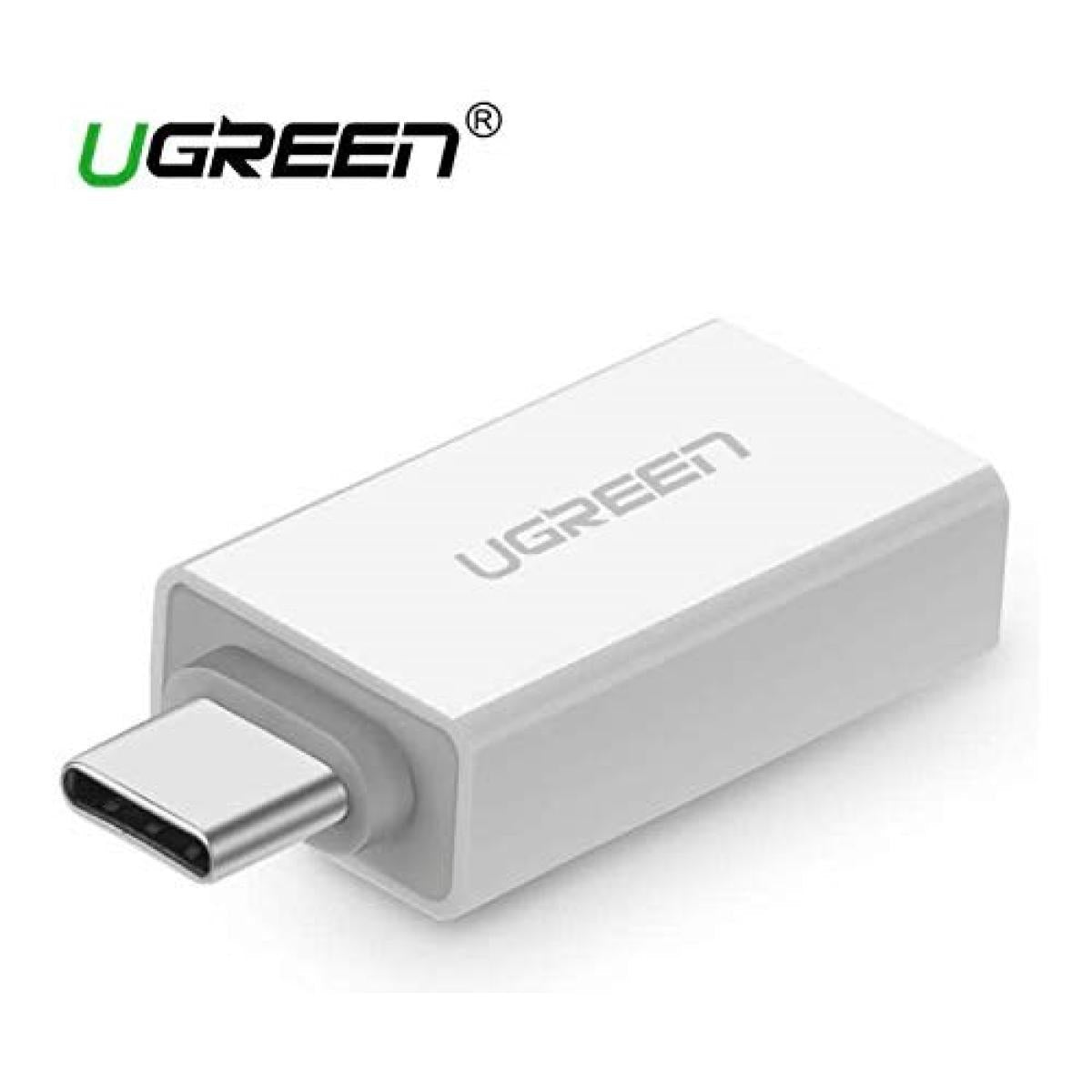 UGREEN US173 Converter Type-C Male to USB 3.0 Female OTG Adapter-White