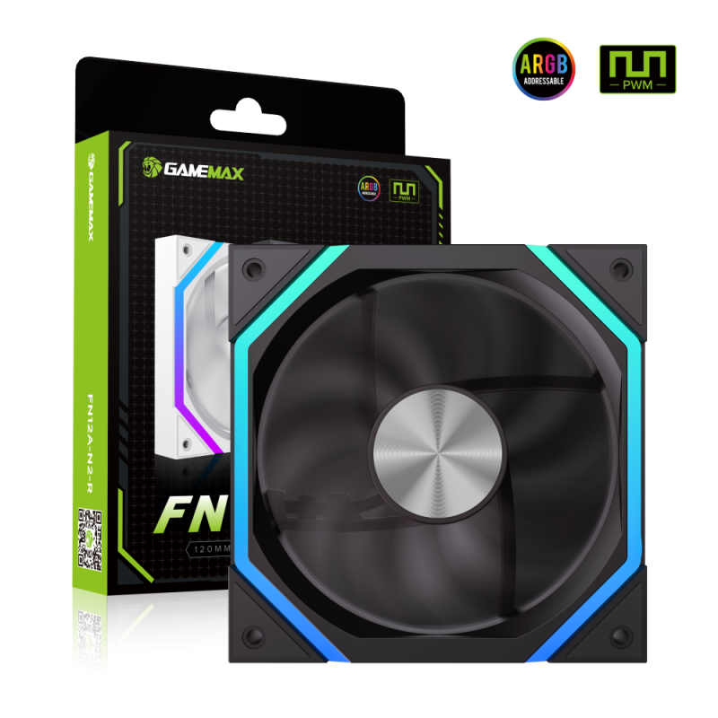 GAMEMAX FN12A-N2 1200MM PWM ARGB COOLING FAN BLACK