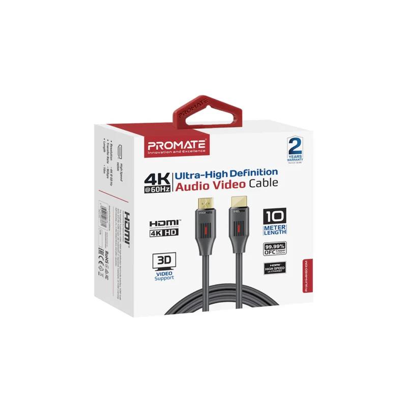 Promate ProLink4K60-10M Ultra-High Definition 4K@60Hz HDMI Audio Video Cable