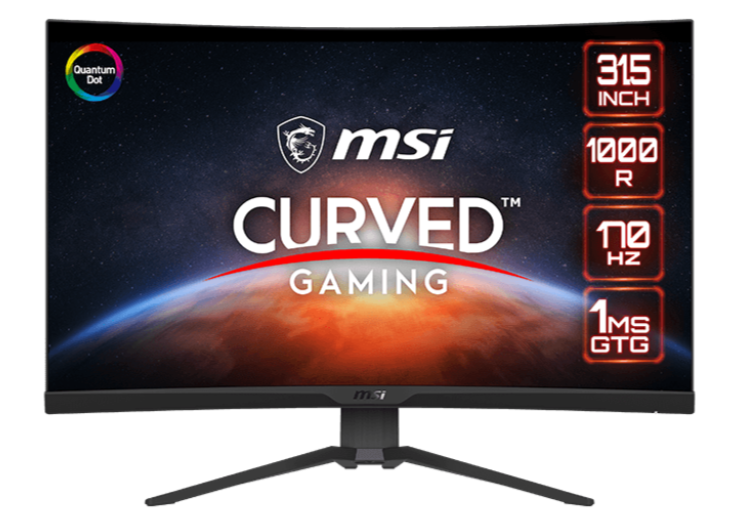 MSI MAG 325CQRF-QD Curve 1000R, 32" WQHD, 170Hz, 1ms HDR Ready, Adjustable Black GAMING MONITOR