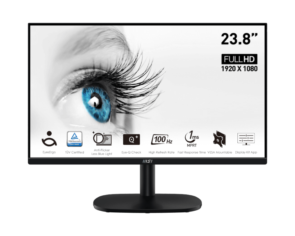 MSI PRO MP245V 24" Flat FHD, 100Hz VA Black Monitor