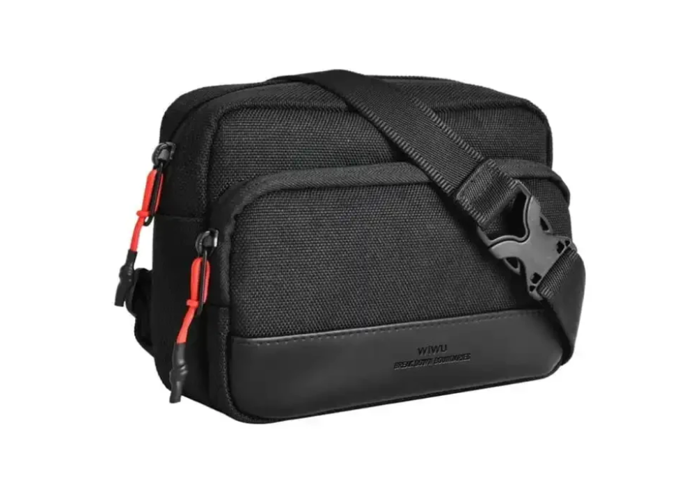 WiWU Essen Pouch – 2‑in‑1 Crossbody & Waist Bag, Waterproof 1200D Polyester + PU, Dual Compartments, Adjustable Strap