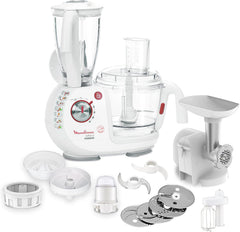 Moulinex Food Processor, 38Functions, 900Watts, White - FP7331BM