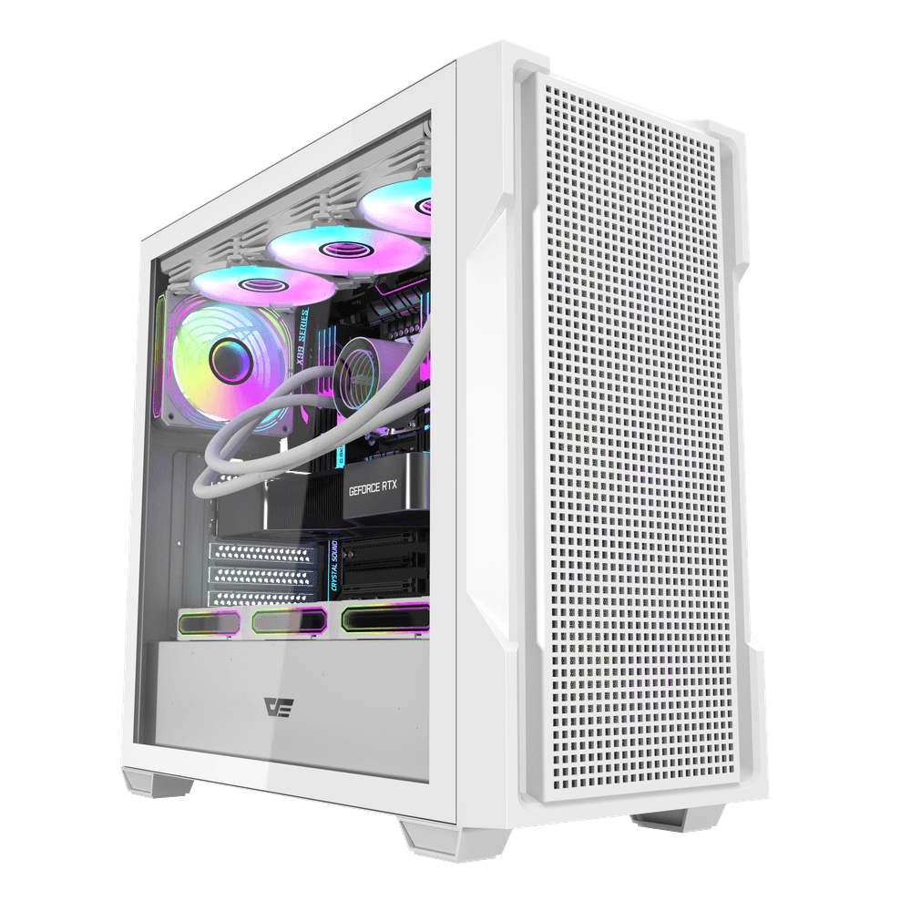 DARKFLASH DS900 Mesh ATX PC Gaming Case / White