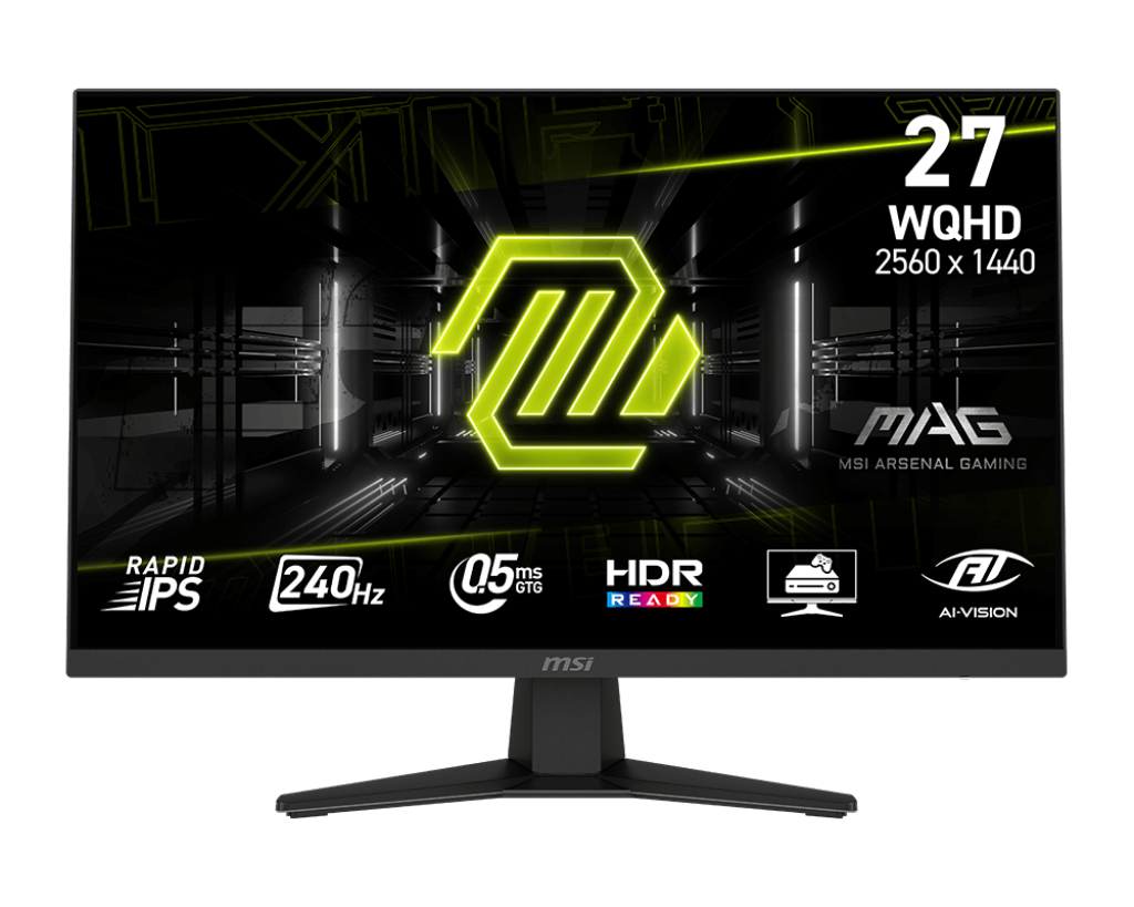 MSI MAG 274QF X24 27" WQHD Gaming Monitor – 240Hz, Rapid IPS, 0.5ms, Adaptive-Sync, Black