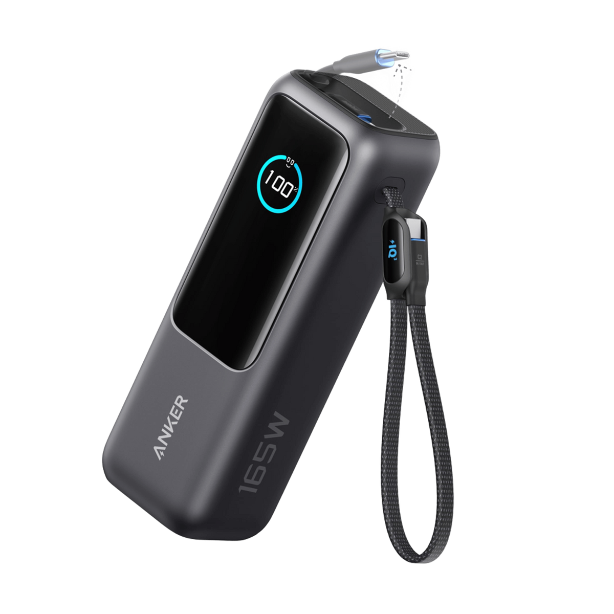 ANKER POWER BANK 25K 165W BUILT IN USB-C AND RETRACTABLE CABLE