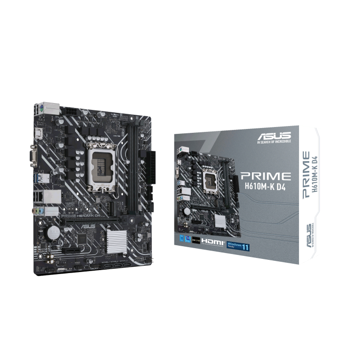 ASUS PRIME H610M-K D4 (13th and 12th Gen) LGA1700 micro-ATX Motherboard